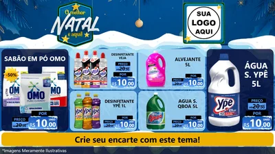 Modelo de TV para TV Horizontal com o tema O Melhor Natal É Aqui! para Produtos de Limpeza