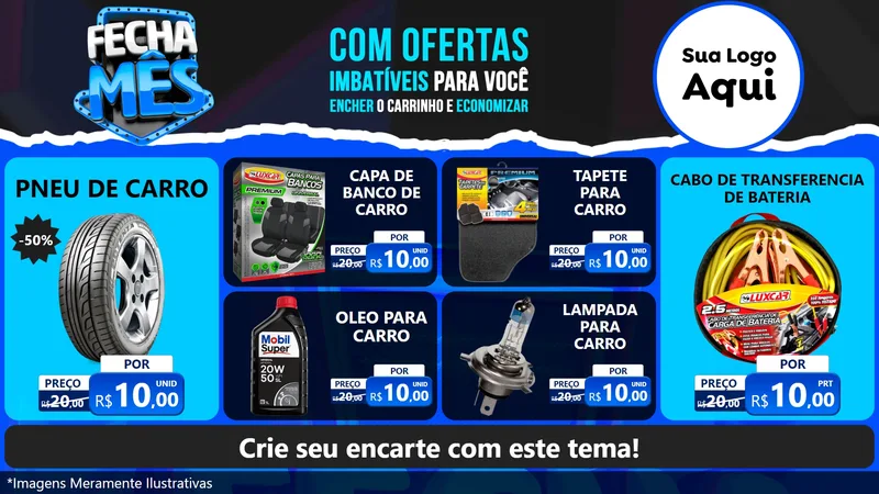 Modelo de TV para TV Horizontal com o tema Fecha Mês para Auto peças