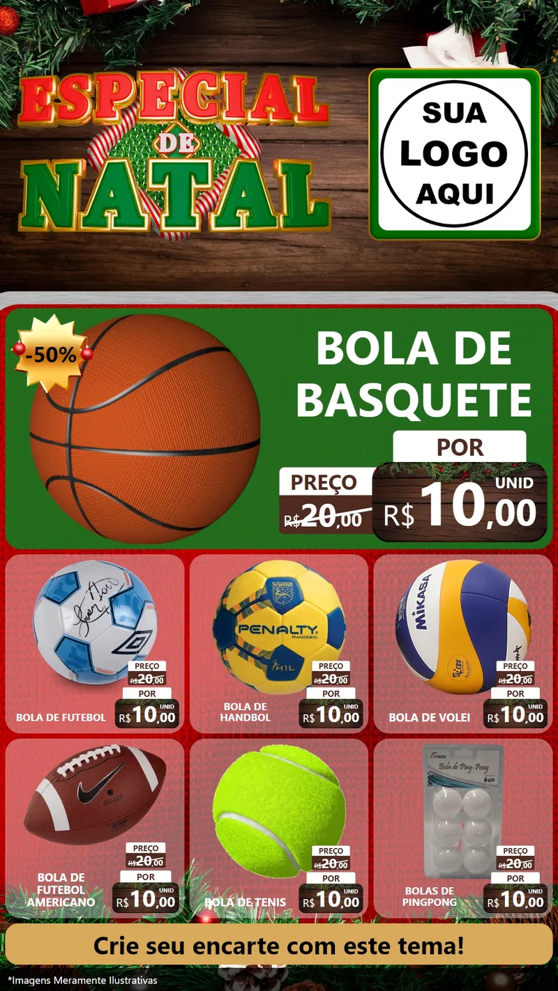 Modelo de Rede Social para Stories com o tema Especial de Natal para Artigos Esportivos