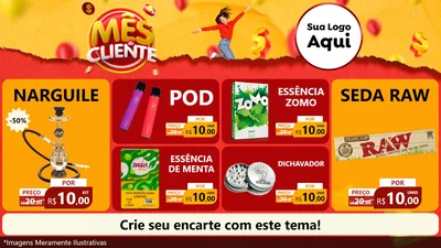Modelo de TV para TV Horizontal com o tema Mês do Cliente para Tabacaria