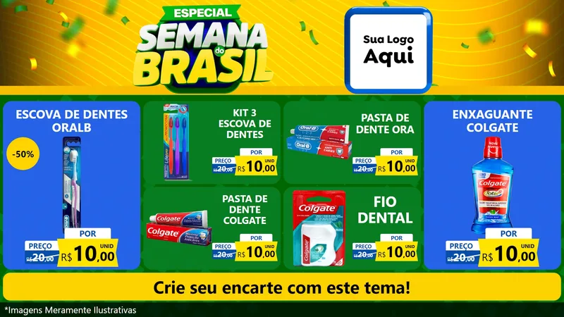 Modelo de TV para TV Horizontal com o tema Especial Semana do Brasil para Higiene Pessoal