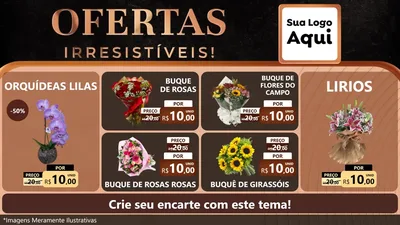 Modelo de TV para TV Horizontal com o tema Ofertas Irresistíveis! para Floricultura e jardim