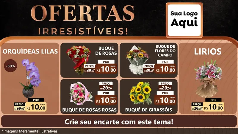 Modelo de TV para TV Horizontal com o tema Ofertas Irresistíveis! para Floricultura e jardim