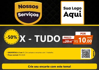 Modelo de Cartaz para Cartaz A4 Horizontal com o tema Nossos Serviços para Hamburgueria