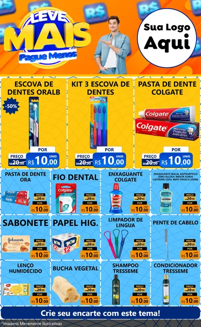 Modelo de Encarte para Encarte Grande com o tema Leve Mais, Pague Menos para Higiene Pessoal