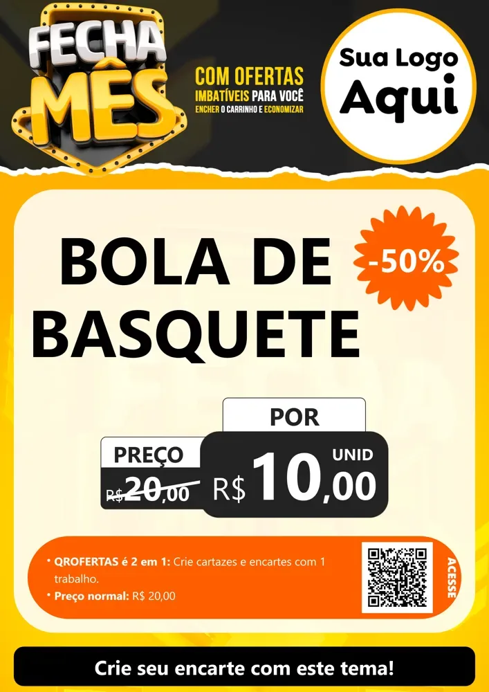 Modelo de Cartaz para Cartaz A4 Vertical com o tema Fecha Mês para Artigos Esportivos