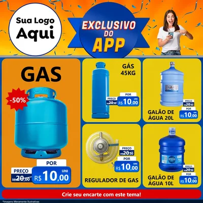 Modelo de Rede Social para Feed Facebook com o tema Exclusivo do Aplicativo para Água e gás