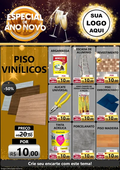 Modelo de Encarte para Encarte A4 Vertical com o tema Especial de Ano Novo para Material para Construção