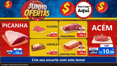 Modelo de TV para TV Horizontal com o tema Junho de Ofertas para Açougue
