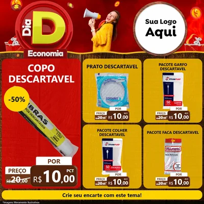 Modelo de Rede Social para Feed Facebook com o tema Dia D Economia para Embalagens
