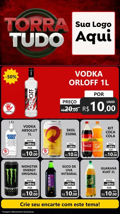 Modelo de Rede Social para Stories com o tema Torra Tudo para Distribuidora de bebidas