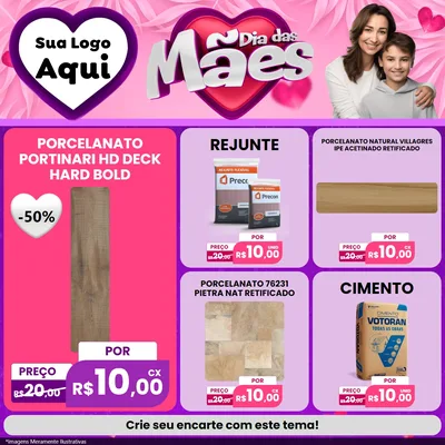 Modelo de Rede Social para Feed Facebook com o tema Dia das Mães para Pisos e revestimentos