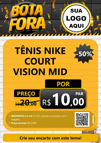 Modelo de Cartaz para Cartaz A4 Vertical com o tema Bota Fora para Calçados