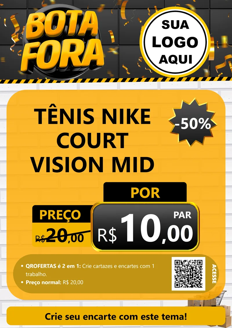 Modelo de Cartaz para Cartaz A4 Vertical com o tema Bota Fora para Calçados