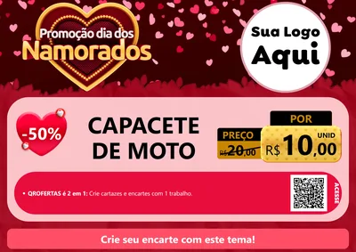 Modelo de Cartaz para Cartaz A4 Horizontal com o tema Promoção Dia Dos Namorados para Moto peças