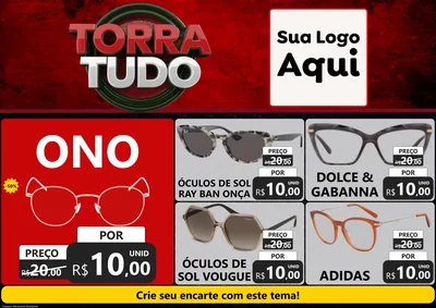 Modelo de Encarte para Encarte A4 Horizontal com o tema Torra Tudo para Óticas
