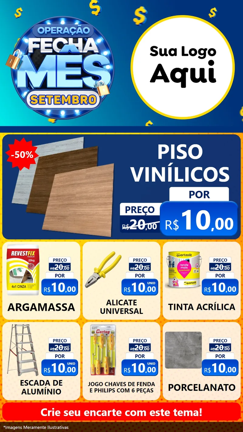 Modelo de Rede Social para Stories com o tema Operação Fecha Mês Setembro para Material para Construção
