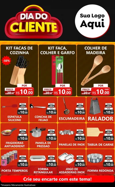 Modelo de Encarte para Encarte Grande com o tema Dia do Cliente para Utilidades Domésticas