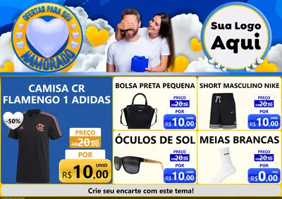 Modelo de Encarte para Encarte A4 Horizontal com o tema Ofertas Para Seu Namorado para Roupas e acessórios