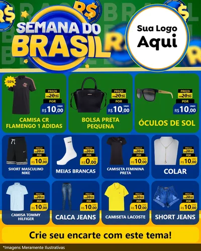 Modelo de Rede Social para Feed Instagram com o tema Semana Do Brasil para Roupas e acessórios