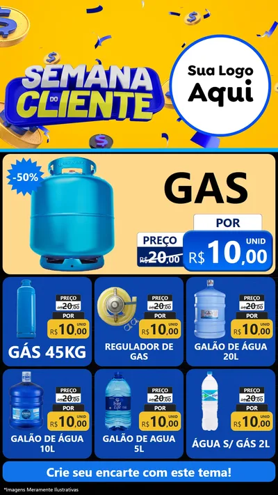 Modelo de Rede Social para Stories com o tema Semana do Cliente para Água e gás