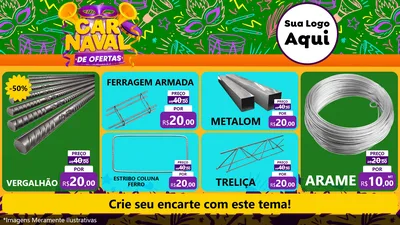 Modelo de TV para TV Horizontal com o tema Carnaval de Ofertas para Ferragens