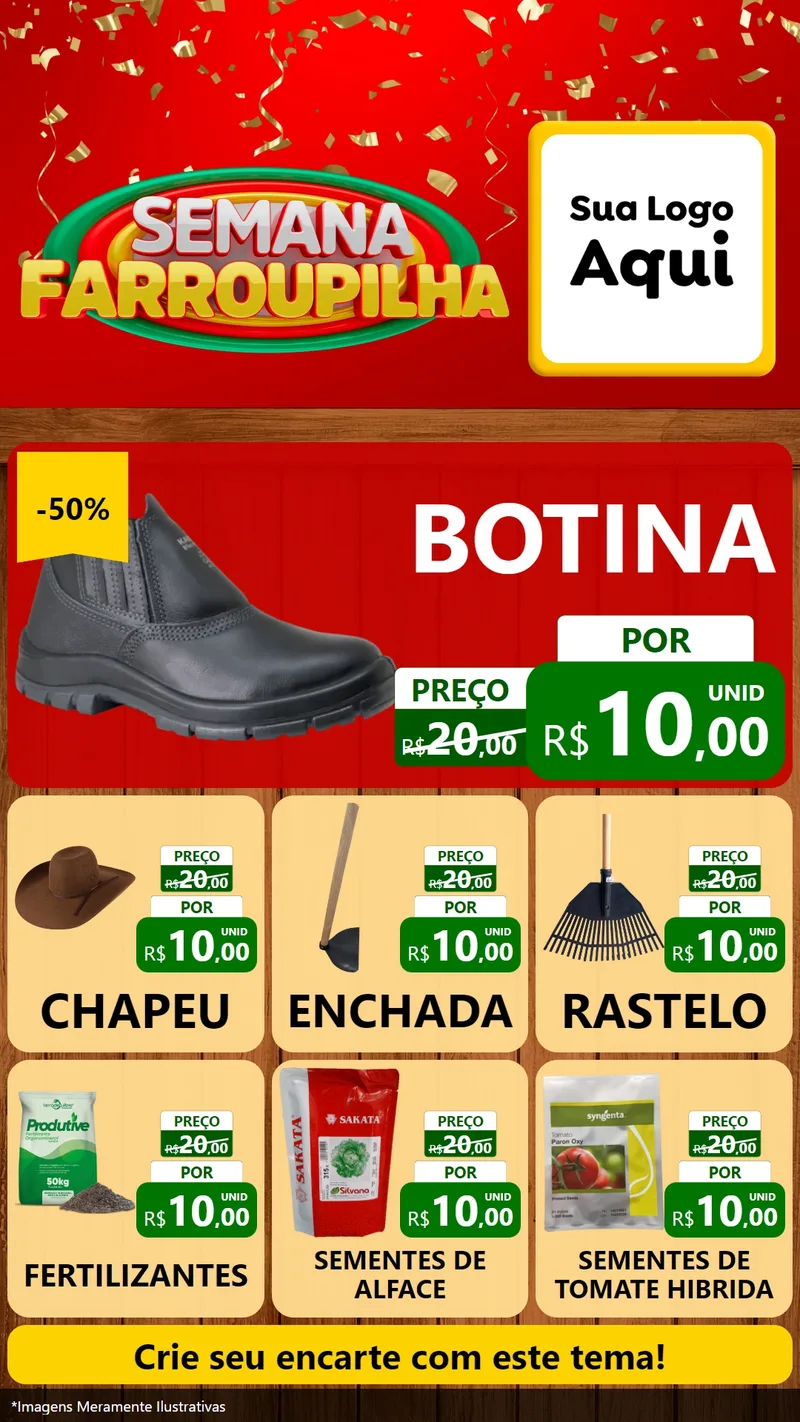 Modelo de Rede Social para Stories com o tema Semana Farroupilha para Agropecuária