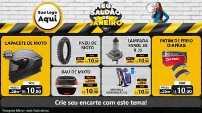 Modelo de TV para TV Horizontal com o tema Mega Saldão de Janeiro para Moto peças