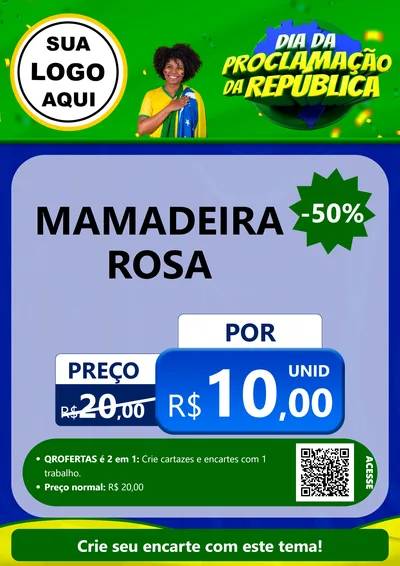 Modelo de Cartaz para Cartaz A4 Vertical com o tema Dia Da Proclamação Da República para Bebês