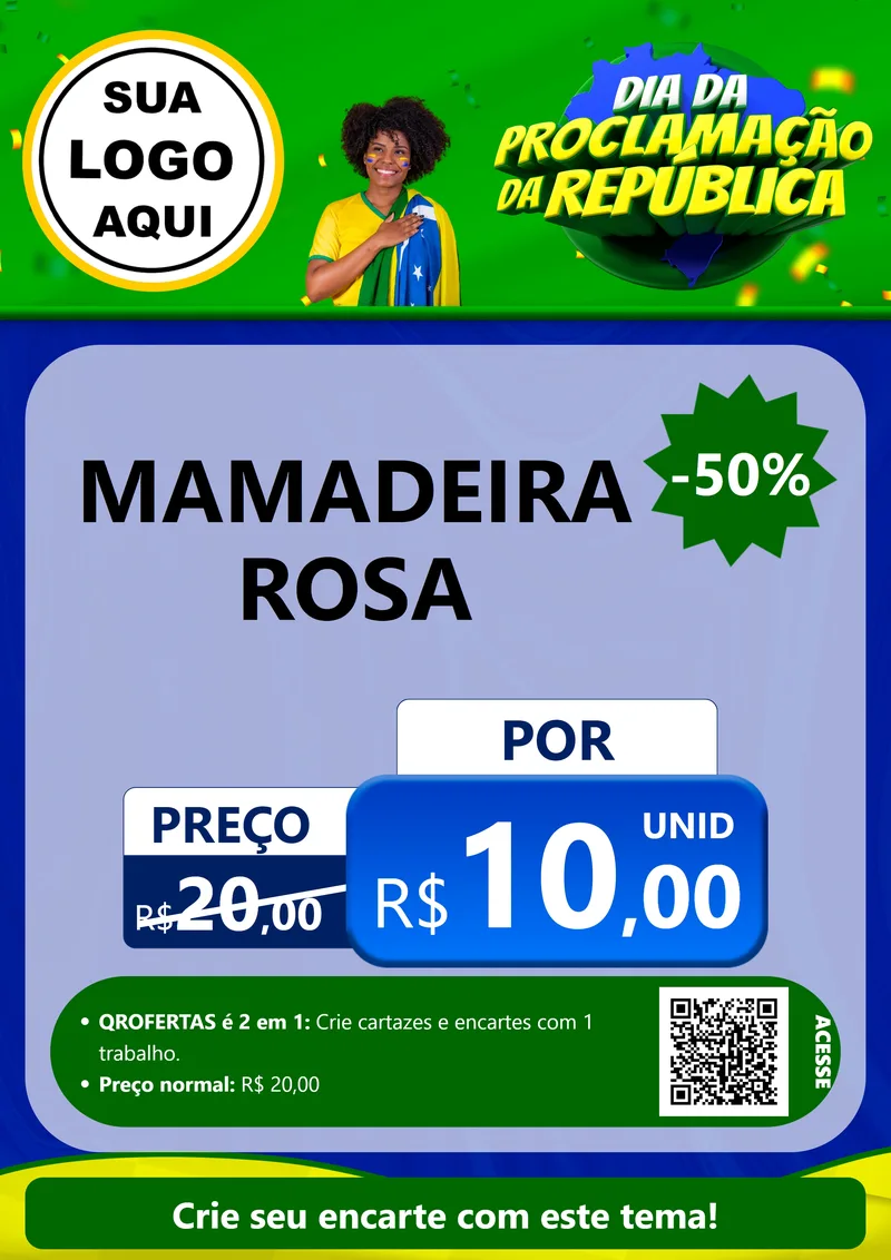 Modelo de Cartaz para Cartaz A4 Vertical com o tema Dia Da Proclamação Da República para Bebês