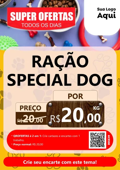Modelo de Cartaz para Cartaz A4 Vertical com o tema Super Ofertas Todos os Dias para Pet Shop