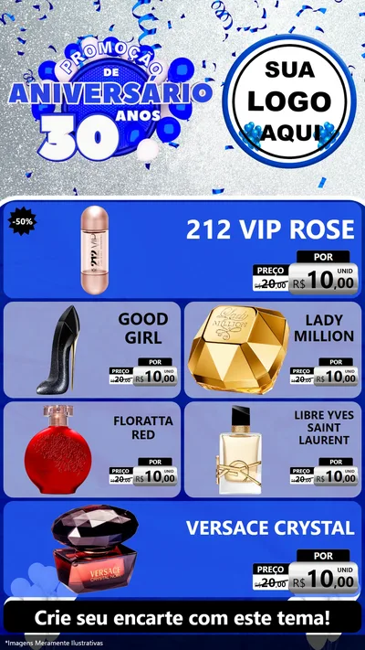 Modelo de TV para TV Vertical com o tema Promoção de Aniversário - 30 Anos para Perfumes