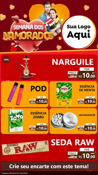 Modelo de TV para TV Vertical com o tema Semana dos Namorados para Tabacaria