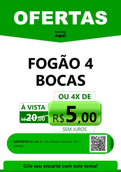 Modelo de Cartaz para Cartaz A4 Vertical com o tema Ofertas Verde Cartaz para Móveis e Eletro