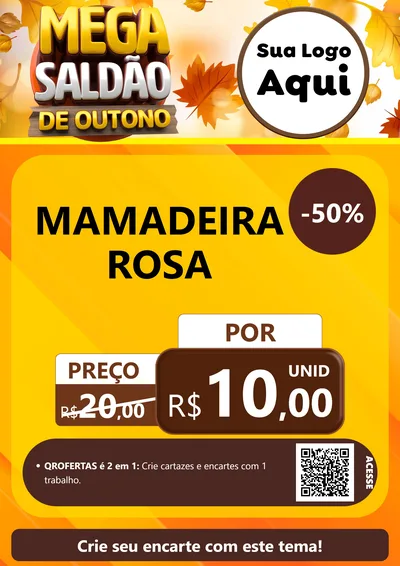 Modelo de Cartaz para Cartaz A4 Vertical com o tema Mega Saldão de Outono para Bebês