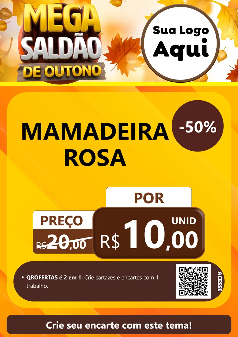 Modelo de Cartaz para Cartaz A4 Vertical com o tema Mega Saldão de Outono para Bebês