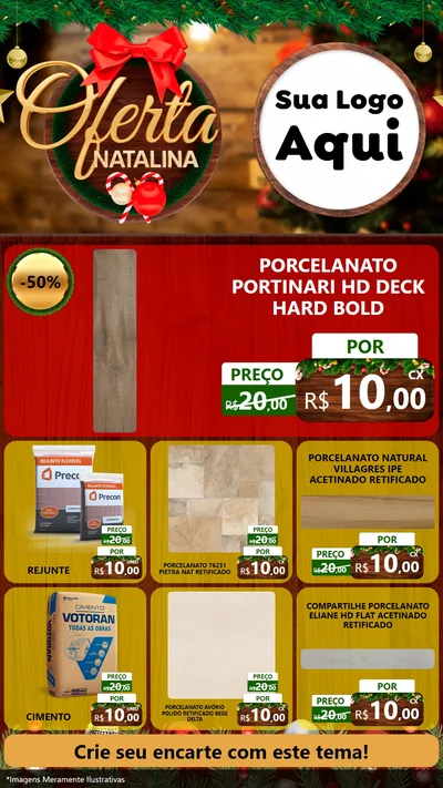 Modelo de Rede Social para Stories com o tema Ofertas Natalina para Pisos e revestimentos