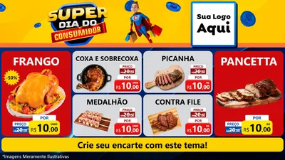 Modelo de TV para TV Horizontal com o tema Super Dia do Consumidor para Assados