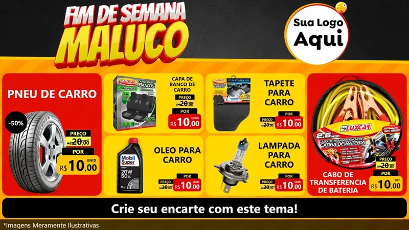 Modelo de TV para TV Horizontal com o tema Final de Semana Maluco para Auto peças