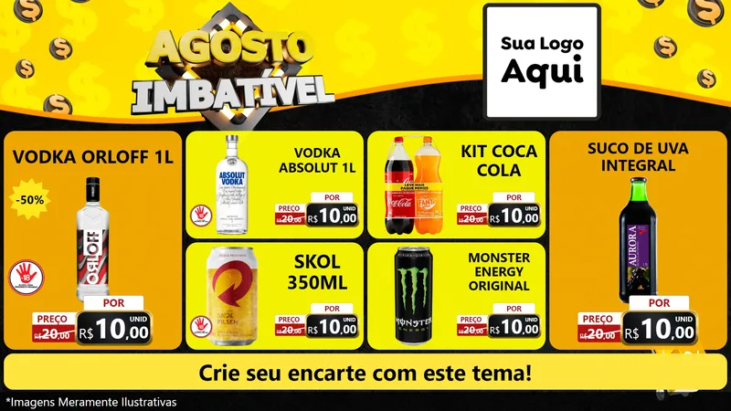 Modelo de TV para TV Horizontal com o tema Agosto Imbatível para Distribuidora de bebidas