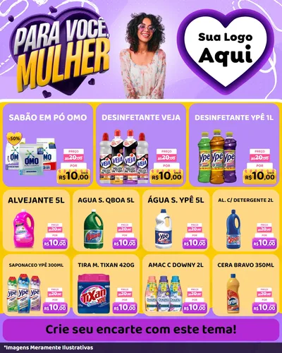 Modelo de Rede Social para Feed Instagram com o tema Para Você, Mulher para Produtos de Limpeza
