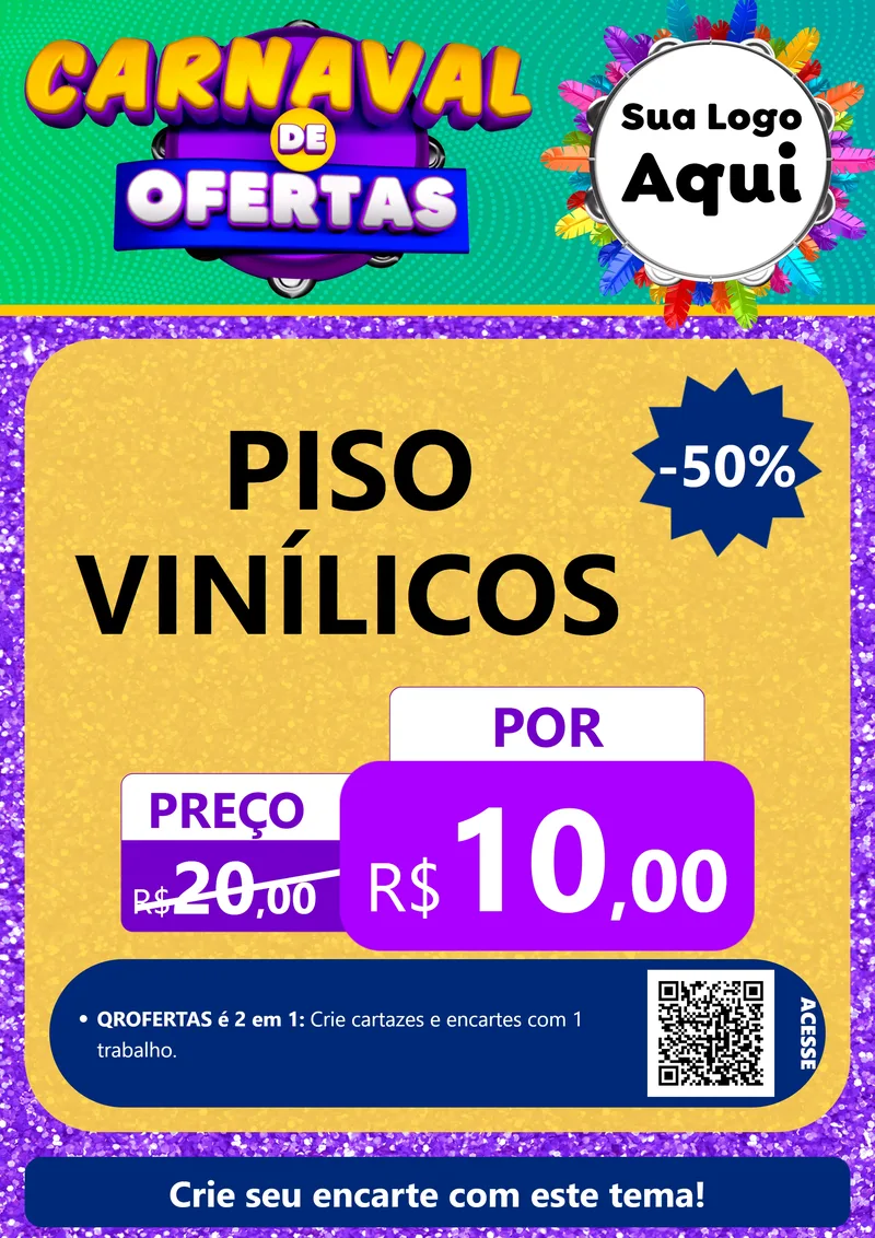 Modelo de Cartaz para Cartaz A4 Vertical com o tema Carnaval de Ofertas para Material para Construção