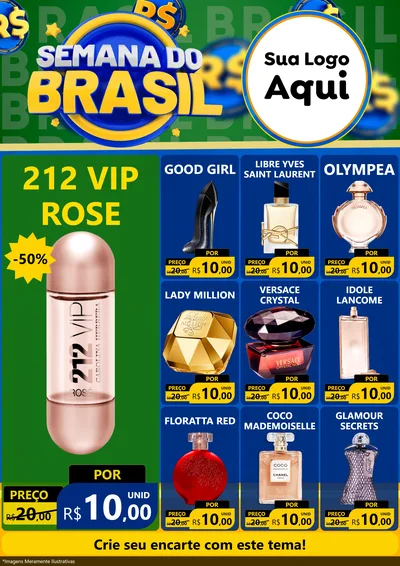 Modelo de Encarte para Encarte A4 Vertical com o tema Semana Do Brasil para Perfumes