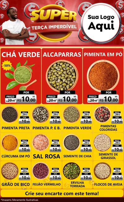 Modelo de Encarte para Encarte Grande com o tema Super Terça Imperdível para Produtos Naturais