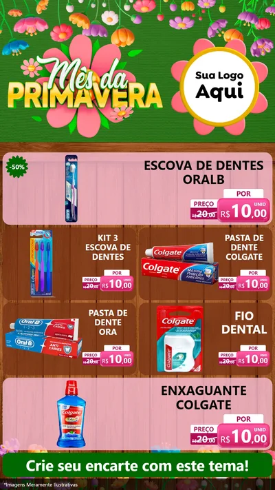 Modelo de TV para TV Vertical com o tema Mês da Primavera para Higiene Pessoal