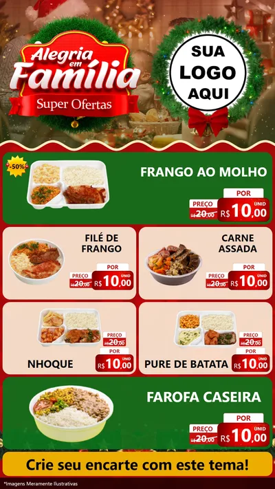 Modelo de TV para TV Vertical com o tema Alegria Em Família - Super Ofertas para Restaurante