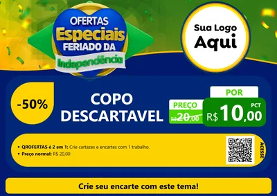 Modelo de Cartaz para Cartaz A4 Horizontal com o tema Ofertas Especiais Feriado da Independência para Embalagens