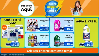Modelo de TV para TV Horizontal com o tema Super Oferta da Hora para Produtos de Limpeza
