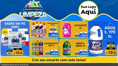 Modelo de TV para TV Horizontal com o tema Segunda e Terça da Limpeza para Produtos de Limpeza