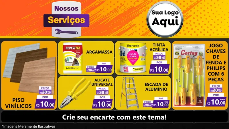 Modelo de TV para TV Horizontal com o tema Nossos Serviços para Material para Construção
